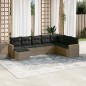 vidaXL Set de sofás de jardín 8 pzas y cojines ratán sintético gris vidaXL Set de sofás de jardín 8 pzas y cojines ratán sintético gris