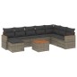 vidaXL Set de muebles de jardín 9 pzas y cojines ratán sintético gris vidaXL Set de muebles de jardín 9 pzas y cojines ratán sintético gris