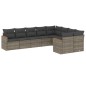 vidaXL Set de muebles de jardín 9 pzas y cojines ratán sintético gris vidaXL Set de muebles de jardín 9 pzas y cojines ratán sintético gris