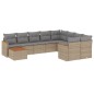 vidaXL Juego de sofás jardín con cojines beige 10 pzas ratán sintético vidaXL Juego de sofás jardín con cojines beige 10 pzas ratán sintético