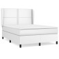 vidaXL Cama box spring con colchón cuero sintético blanco 140x190 cm vidaXL Cama box spring con colchón cuero sintético blanco 140x190 cm