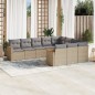 vidaXL Juego de sofás jardín con cojines beige 10 pzas ratán sintético vidaXL Juego de sofás jardín con cojines beige 10 pzas ratán sintético