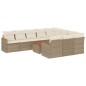 vidaXL Set de sofás de jardín 11pzas con cojines ratán sintético beige vidaXL Set de sofás de jardín 11pzas con cojines ratán sintético beige