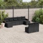 vidaXL Set de sofás de jardín 8 piezas y cojines ratán sintético negro vidaXL Set de sofás de jardín 8 piezas y cojines ratán sintético negro
