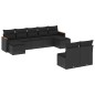 vidaXL Set de sofás de jardín 8 piezas y cojines ratán sintético negro vidaXL Set de sofás de jardín 8 piezas y cojines ratán sintético negro