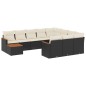 vidaXL Set de sofás de jardín 11 pzas y cojines ratán sintético negro vidaXL Set de sofás de jardín 11 pzas y cojines ratán sintético negro