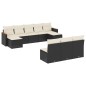 vidaXL Set de sofás de jardín 10 pzas cojines ratán sintético negro vidaXL Set de sofás de jardín 10 pzas cojines ratán sintético negro