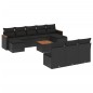 vidaXL Set de sofás de jardín 11 pzas y cojines ratán sintético negro vidaXL Set de sofás de jardín 11 pzas y cojines ratán sintético negro
