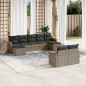 vidaXL Set de muebles de jardín 9 pzas y cojines ratán sintético gris vidaXL Set de muebles de jardín 9 pzas y cojines ratán sintético gris