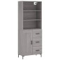 vidaXL Aparador alto madera contrachapada gris sonoma 69,5x34x180 cm vidaXL Aparador alto madera contrachapada gris sonoma 69,5x34x180 cm