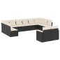 vidaXL Set de sofás de jardín 12 piezas cojines ratán sintético negro vidaXL Set de sofás de jardín 12 piezas cojines ratán sintético negro