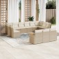 vidaXL Set sofás de jardín con cojines 13 pzas ratán sintético beige vidaXL Set sofás de jardín con cojines 13 pzas ratán sintético beige