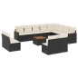 vidaXL Set de sofás de jardín y cojines 13 pzas ratán sintético negro vidaXL Set de sofás de jardín y cojines 13 pzas ratán sintético negro