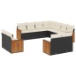 vidaXL Set de sofás de jardín 11 pzas y cojines ratán sintético negro vidaXL Set de sofás de jardín 11 pzas y cojines ratán sintético negro