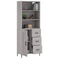 vidaXL Aparador alto madera contrachapada gris sonoma 69,5x34x180 cm vidaXL Aparador alto madera contrachapada gris sonoma 69,5x34x180 cm