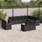 vidaXL Set de sofás de jardín 12 piezas cojines ratán sintético negro vidaXL Set de sofás de jardín 12 piezas cojines ratán sintético negro