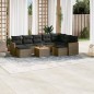 vidaXL Set de sofás de jardín 10 pzas con cojines ratán sintético gris vidaXL Set de sofás de jardín 10 pzas con cojines ratán sintético gris