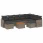 vidaXL Set de sofás de jardín 10 pzas con cojines ratán sintético gris vidaXL Set de sofás de jardín 10 pzas con cojines ratán sintético gris