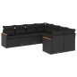 vidaXL Set de sofás de jardín 8 piezas y cojines ratán sintético negro vidaXL Set de sofás de jardín 8 piezas y cojines ratán sintético negro