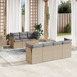 vidaXL Juego de sofás jardín con cojines beige mezcla 6 pzas ratán PE
