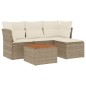 vidaXL Juego de sofás jardín con cojines 5 pzas ratán sintético beige vidaXL Juego de sofás jardín con cojines 5 pzas ratán sintético beige