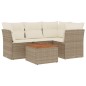 vidaXL Juego de sofás jardín con cojines 5 pzas ratán sintético beige vidaXL Juego de sofás jardín con cojines 5 pzas ratán sintético beige