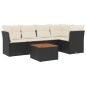 vidaXL Set de sofás de jardín 6 piezas y cojines ratán sintético negro vidaXL Set de sofás de jardín 6 piezas y cojines ratán sintético negro