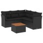 vidaXL Set de sofás de jardín 6 piezas y cojines ratán sintético negro vidaXL Set de sofás de jardín 6 piezas y cojines ratán sintético negro