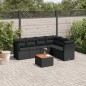 vidaXL Set de comedor de jardín 7 pzas y cojines ratán sintético negro vidaXL Set de comedor de jardín 7 pzas y cojines ratán sintético negro
