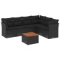vidaXL Set de comedor de jardín 7 pzas y cojines ratán sintético negro vidaXL Set de comedor de jardín 7 pzas y cojines ratán sintético negro