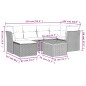 vidaXL Set de comedor de jardín 7 pzas y cojines ratán sintético negro