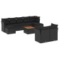 vidaXL Set de sofás de jardín 10 pzas cojines ratán sintético negro vidaXL Set de sofás de jardín 10 pzas cojines ratán sintético negro