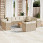 vidaXL Set sofás de jardín 14 pzas con cojines ratán sintético beige vidaXL Set sofás de jardín 14 pzas con cojines ratán sintético beige