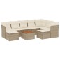 vidaXL Juego de sofás jardín con cojines beige 10 pzas ratán sintético vidaXL Juego de sofás jardín con cojines beige 10 pzas ratán sintético