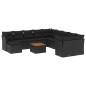 vidaXL Set de sofás de jardín 12 piezas cojines ratán sintético negro vidaXL Set de sofás de jardín 12 piezas cojines ratán sintético negro