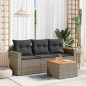 vidaXL Set de sofás de jardín 4 pzas y cojines ratán sintético gris vidaXL Set de sofás de jardín 4 pzas y cojines ratán sintético gris