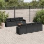 vidaXL Set de sofás de jardín 8 piezas y cojines ratán sintético negro vidaXL Set de sofás de jardín 8 piezas y cojines ratán sintético negro