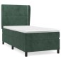 vidaXL Cama box spring con colchón terciopelo verde oscuro 100x200 cm