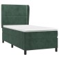 vidaXL Cama box spring con colchón terciopelo verde oscuro 100x200 cm