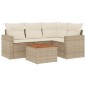 vidaXL Juego de sofás jardín con cojines 5 pzas ratán sintético beige vidaXL Juego de sofás jardín con cojines 5 pzas ratán sintético beige
