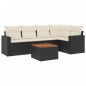 vidaXL Set de sofás de jardín 6 piezas y cojines ratán sintético negro vidaXL Set de sofás de jardín 6 piezas y cojines ratán sintético negro