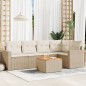 vidaXL Juego de sofás jardín con cojines 6 pzas ratán sintético beige vidaXL Juego de sofás jardín con cojines 6 pzas ratán sintético beige