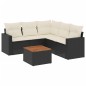 vidaXL Set de sofás de jardín 6 piezas y cojines ratán sintético negro vidaXL Set de sofás de jardín 6 piezas y cojines ratán sintético negro