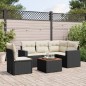vidaXL Set de sofás de jardín 6 piezas y cojines ratán sintético negro vidaXL Set de sofás de jardín 6 piezas y cojines ratán sintético negro