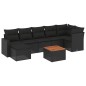 vidaXL Set de sofás de jardín 8 piezas y cojines ratán sintético negro vidaXL Set de sofás de jardín 8 piezas y cojines ratán sintético negro