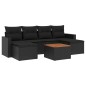 vidaXL Set de comedor de jardín 7 pzas y cojines ratán sintético negro vidaXL Set de comedor de jardín 7 pzas y cojines ratán sintético negro