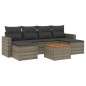 vidaXL Set de sofás de jardín 7 piezas con cojines ratán PE gris vidaXL Set de sofás de jardín 7 piezas con cojines ratán PE gris
