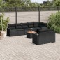 vidaXL Set de sofás de jardín 8 piezas y cojines ratán sintético negro vidaXL Set de sofás de jardín 8 piezas y cojines ratán sintético negro