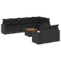 vidaXL Set de sofás de jardín 8 piezas y cojines ratán sintético negro vidaXL Set de sofás de jardín 8 piezas y cojines ratán sintético negro