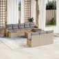 vidaXL Juego de sofás jardín con cojines beige mezcla 11 pzas ratán PE vidaXL Juego de sofás jardín con cojines beige mezcla 11 pzas ratán PE